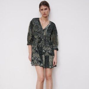 Zara Ruffled Print Dress Multicolor